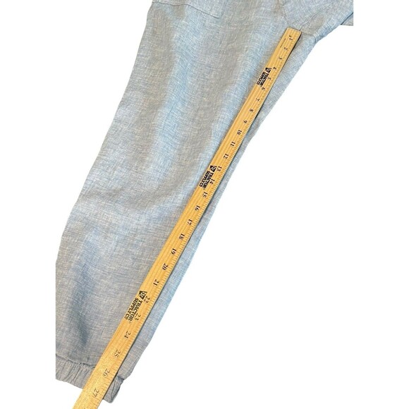 Athleta‎ Cabo Linen Jogger Pants Tapered Pull On Chambray Blue Women Size 14 - Picture 12 of 13